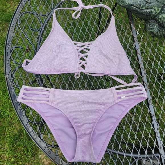 Shade & Shore periwinkle purple bikini 2 pc Sz M - Picture 1 of 10